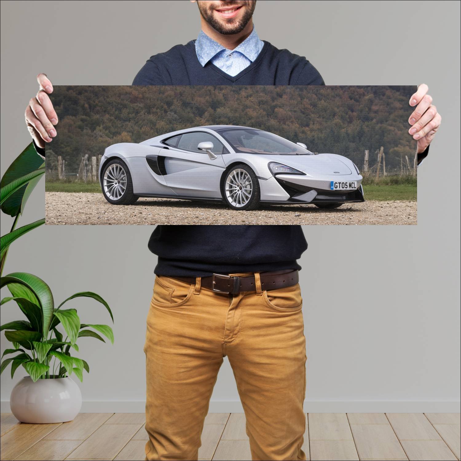 Cuadro grande 30x80cm 2016 mclaren 570gt uk auto 160 McLaren