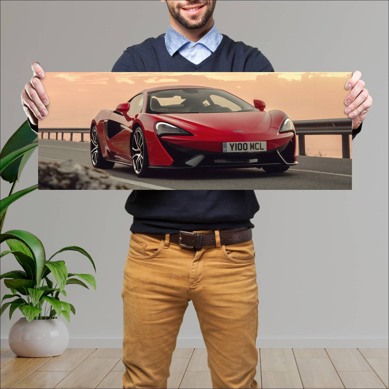 Cuadro grande 30x80cm 2016 mclaren 570s us auto 166 McLaren