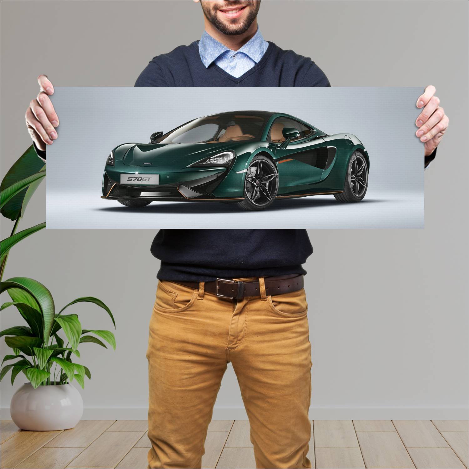 Cuadro grande 30x80cm 2017 mclaren 570gt xp green 182 McLaren