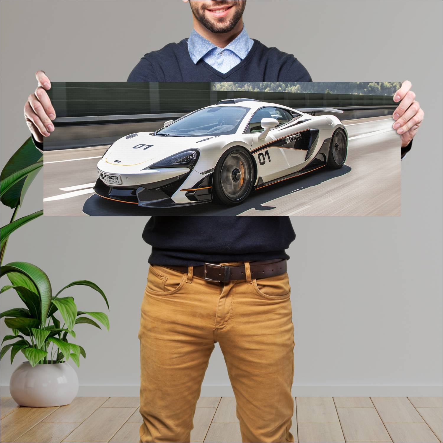 Cuadro grande 30x80cm 2017 mclaren 570s pd1 auto 185 McLaren