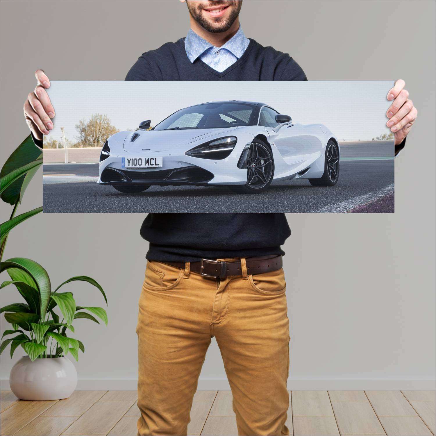 Cuadro grande 30x80cm 2017 mclaren 720s auto 197 McLaren
