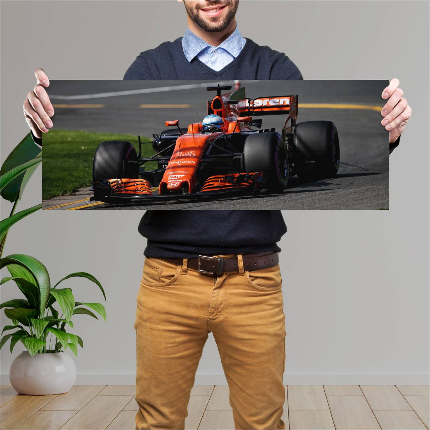 Cuadro grande 30x80cm 2017 mclaren honda mcl32 645 208 McLaren