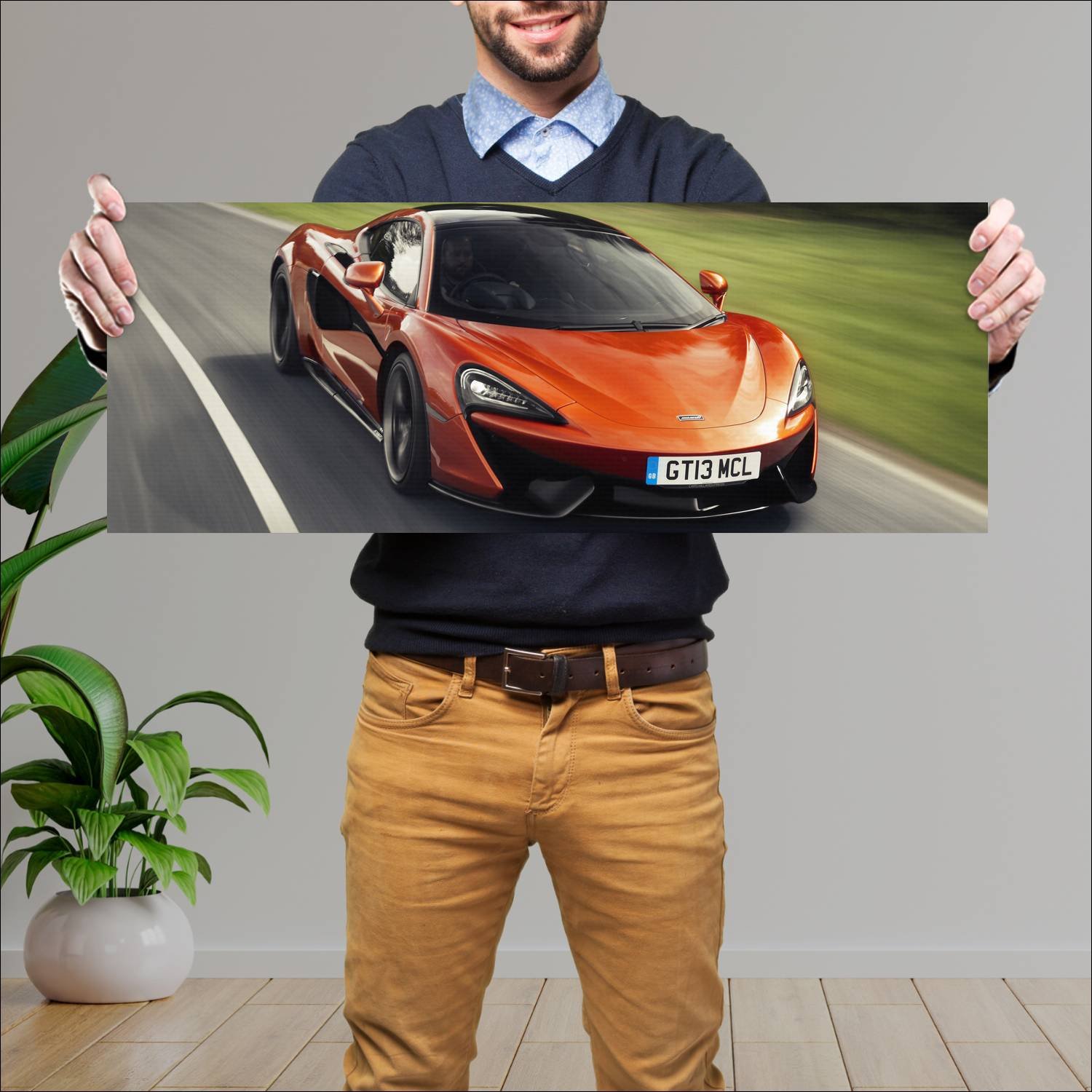 Cuadro grande 30x80cm 2018 mclaren 570gt black pac 212 McLaren