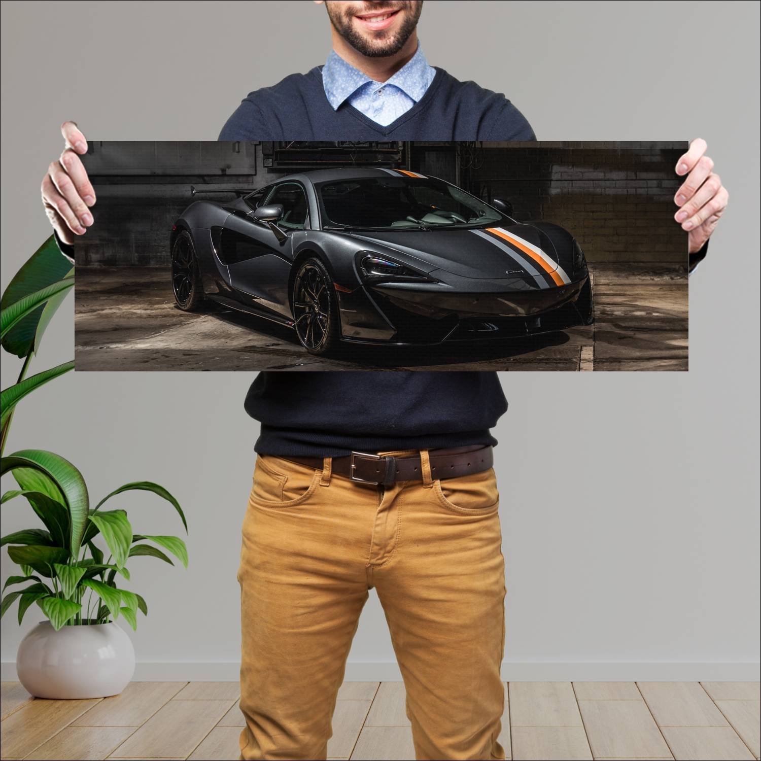 Cuadro grande 30x80cm 2018 mclaren 570s sarthe gre 215 McLaren