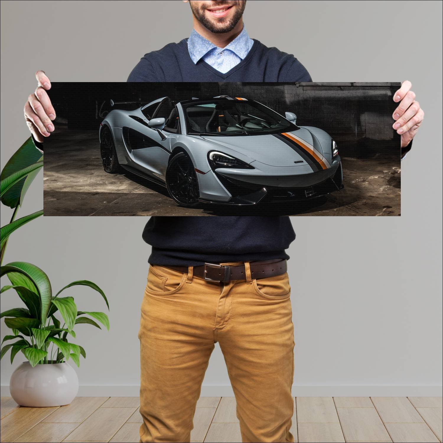 Cuadro grande 30x80cm 2018 mclaren 570s spider mur 220 McLaren