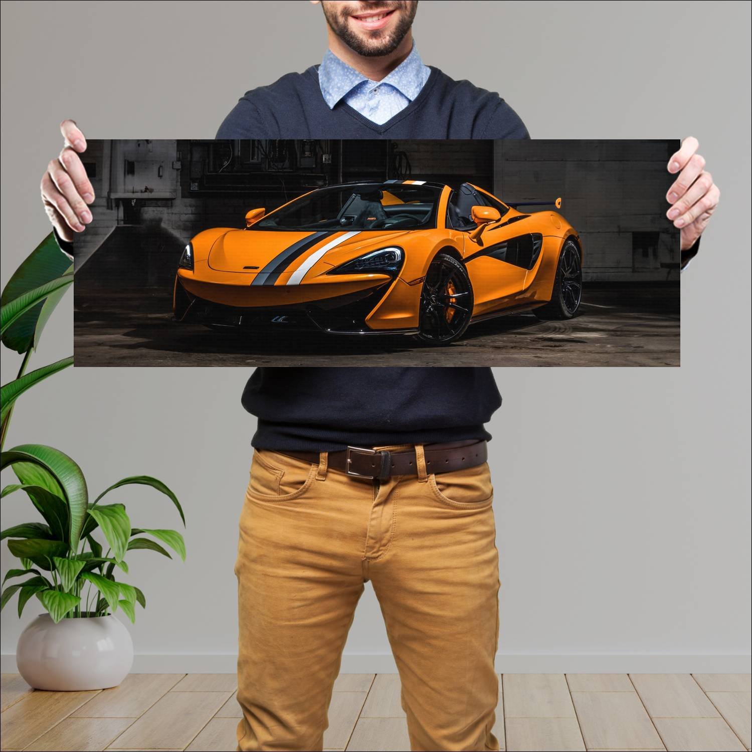 Cuadro grande 30x80cm 2018 mclaren 570s spider pap 221 McLaren