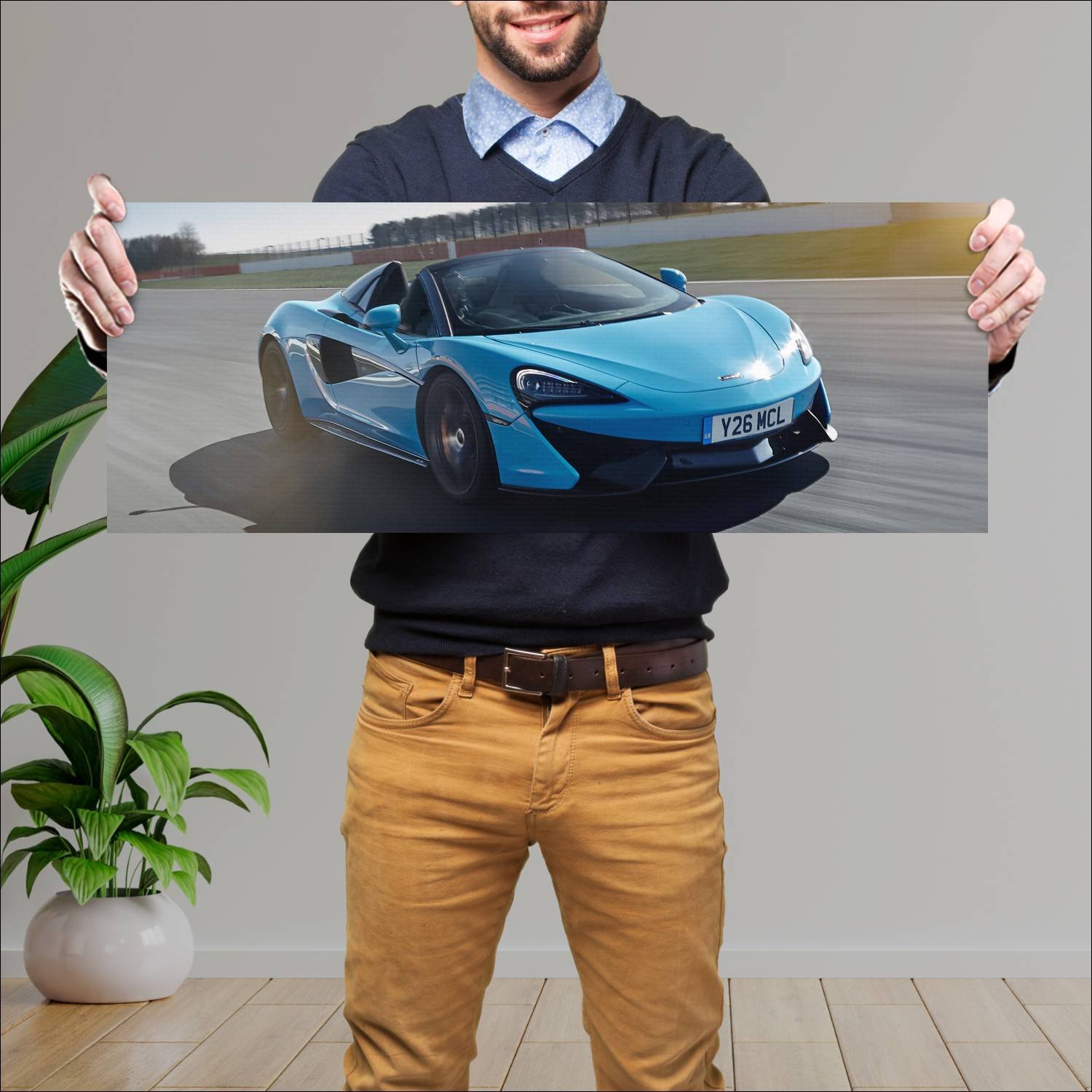 Cuadro grande 30x80cm 2018 mclaren 570s spider tra 222 McLaren