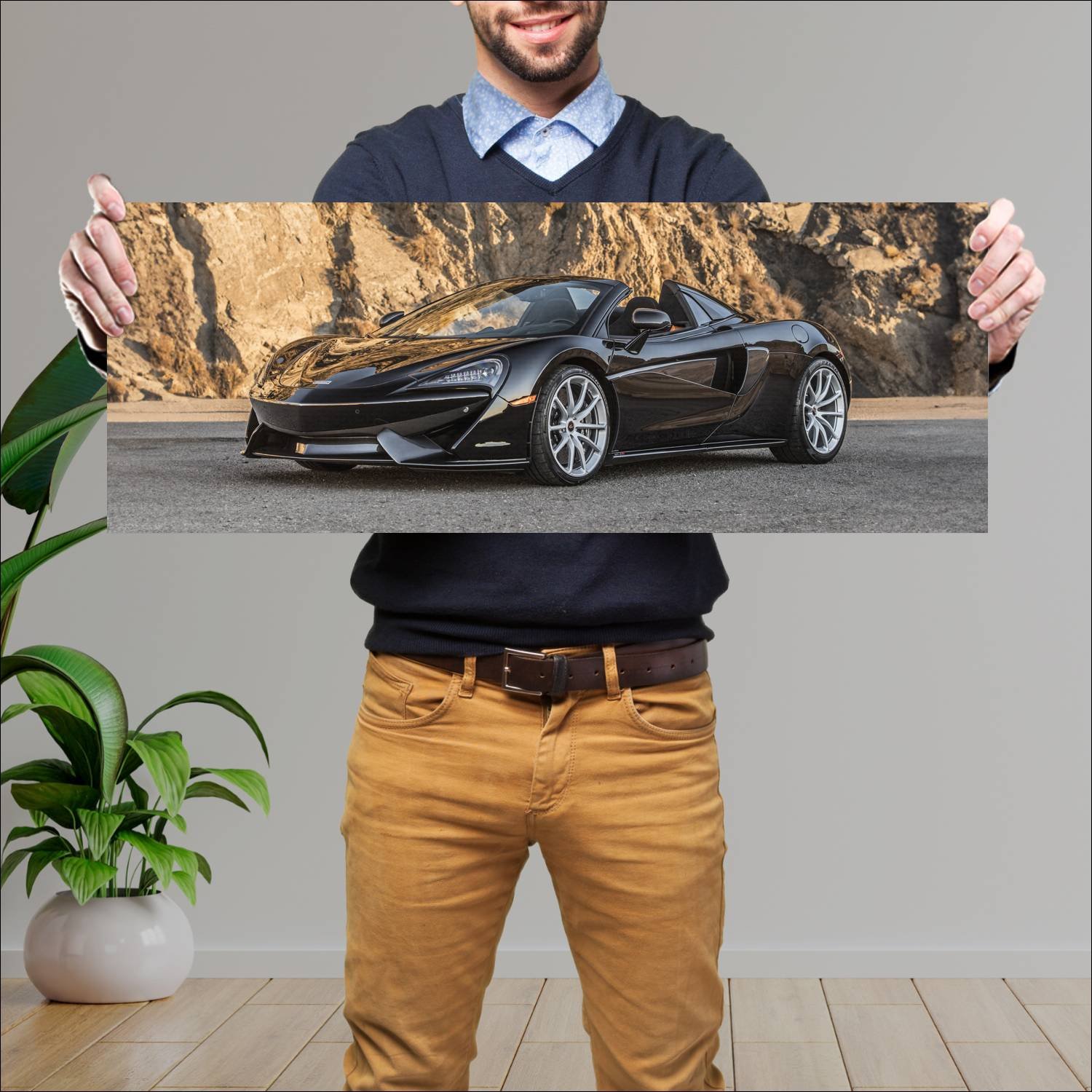 Cuadro grande 30x80cm 2018 mclaren 570s spider us 224 McLaren
