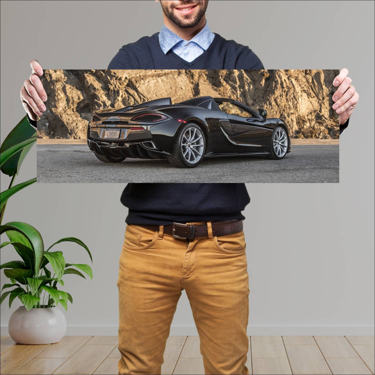 Cuadro grande 30x80cm 2018 mclaren 570s spider us 225 McLaren