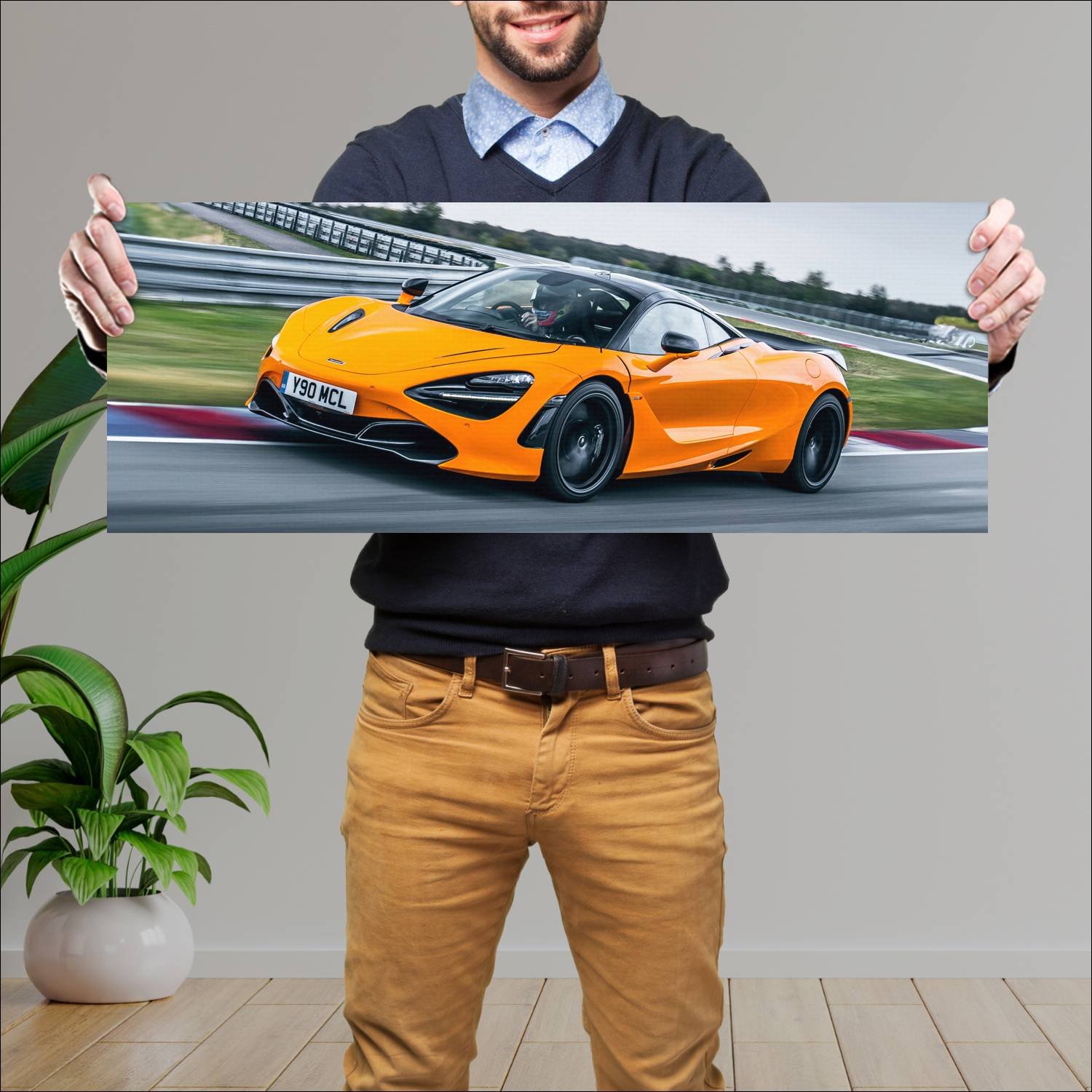 Cuadro grande 30x80cm 2018 mclaren 720s track pack 245 McLaren