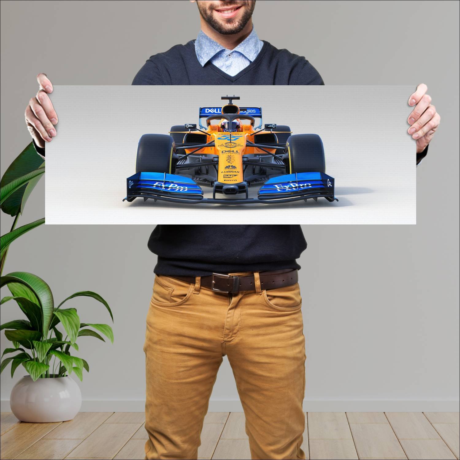 Cuadro grande 30x80cm 2019 mclaren mcl34 auto 283 McLaren
