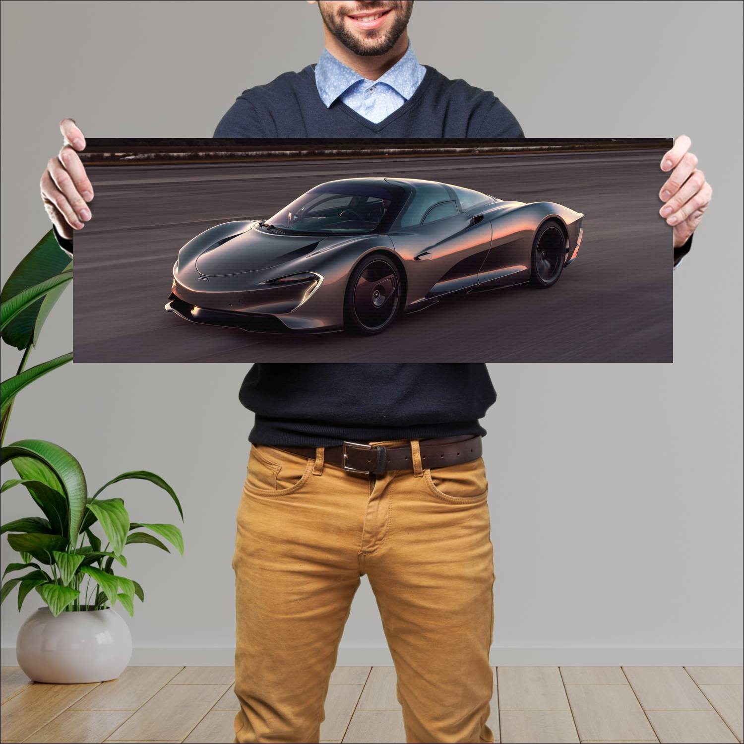 Cuadro grande 30x80cm 2019 mclaren speedtail auto 289 McLaren