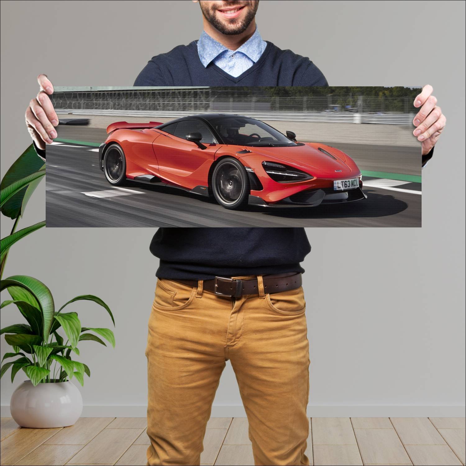 Cuadro grande 30x80cm 2020 mclaren 765lt auto 304 McLaren