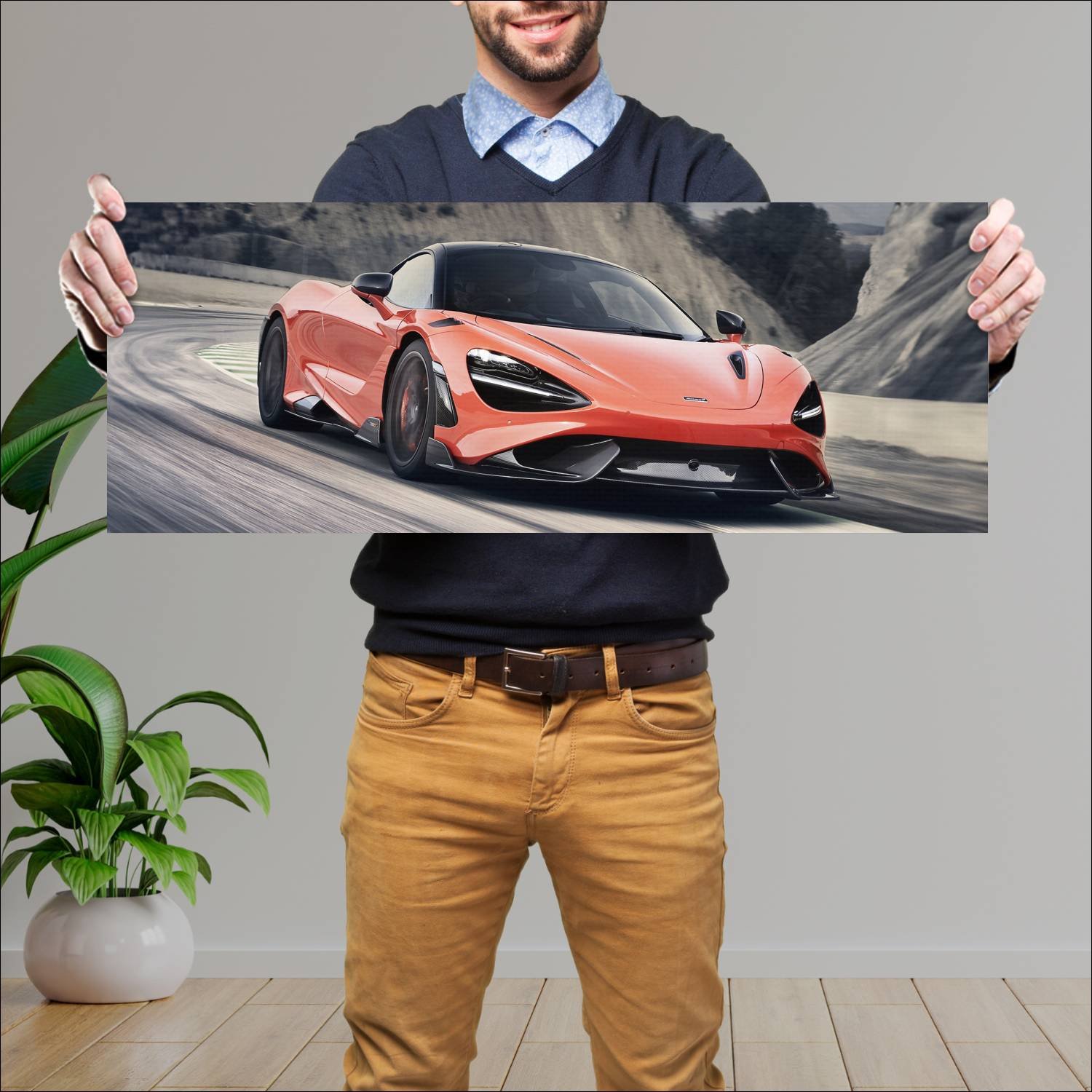 Cuadro grande 30x80cm 2020 mclaren 765lt uk auto 307 McLaren
