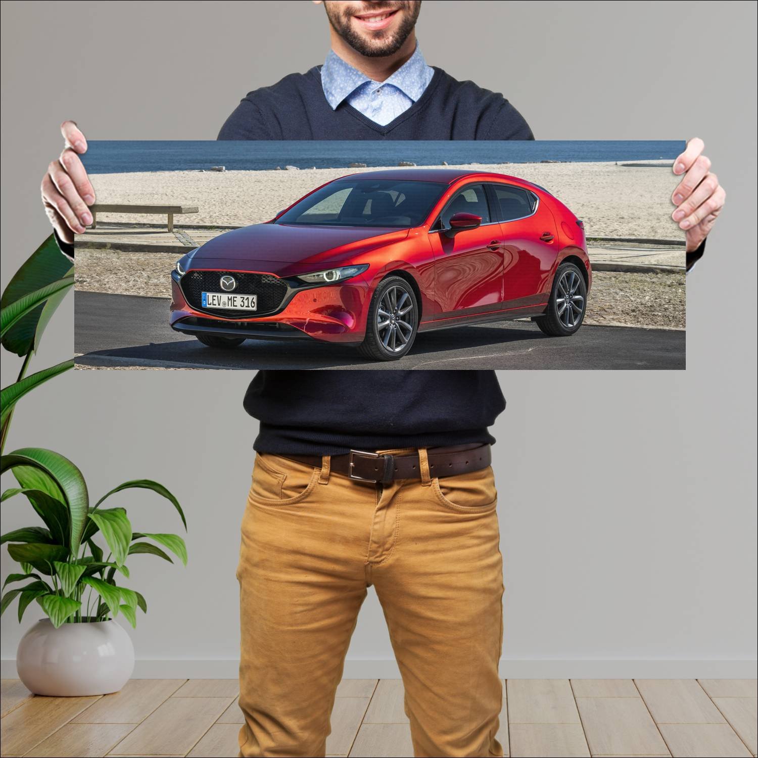 Cuadro grande 30x80cm 2019 mazda3 auto 131 Mazda