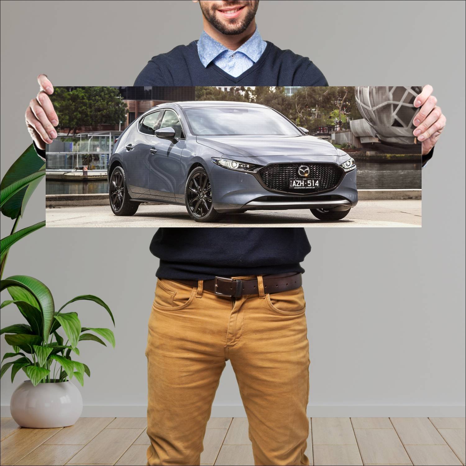 Cuadro grande 30x80cm 2019 mazda3 au auto 133 Mazda