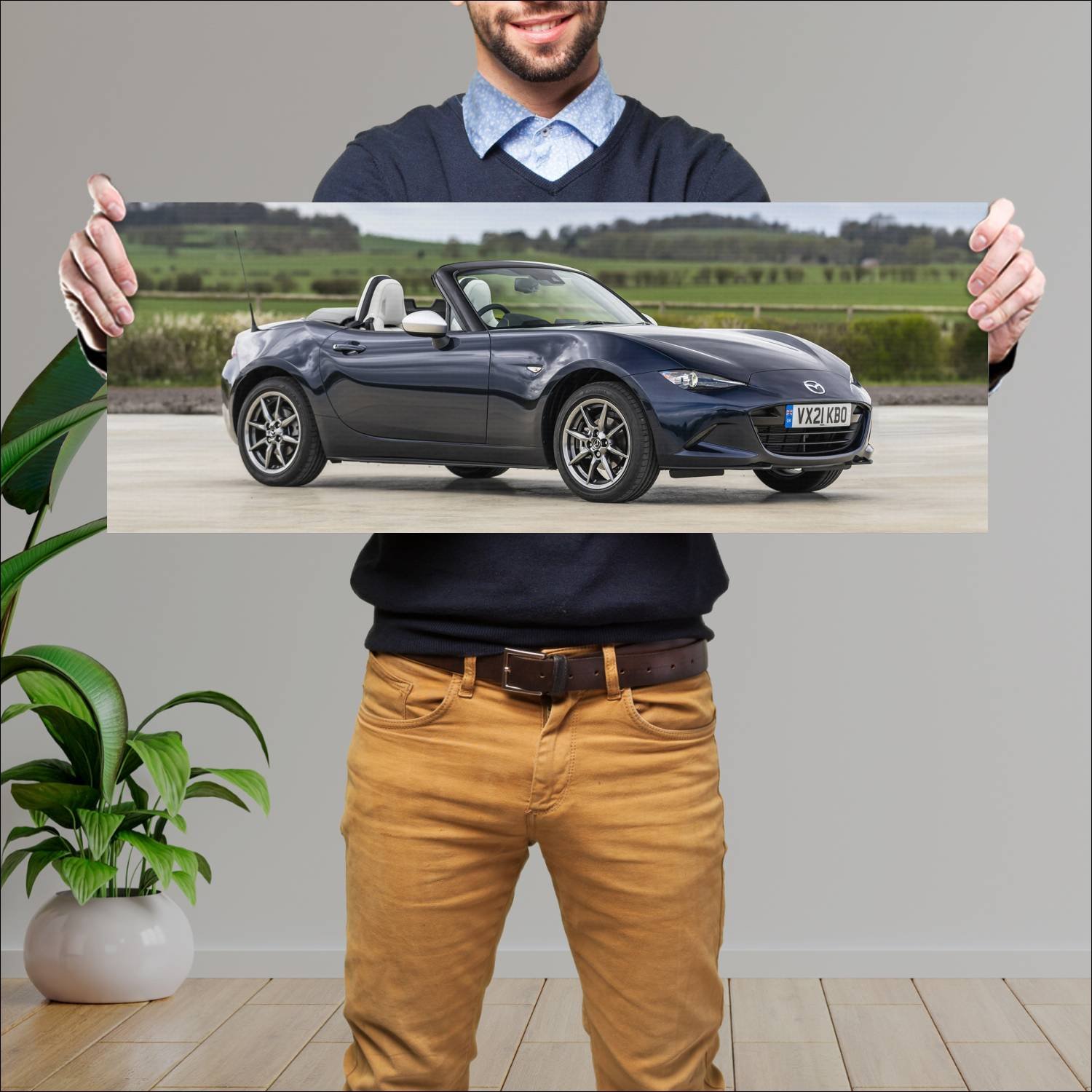 Cuadro grande 30x80cm 2021 mazda mx 5 sport ventur 145 Mazda