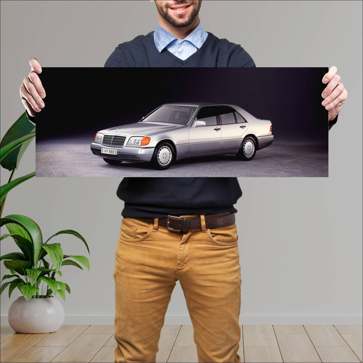 Cuadro grande 30x80cm 1991 mercedes benz 300 se 73 133 Mercedes Benz