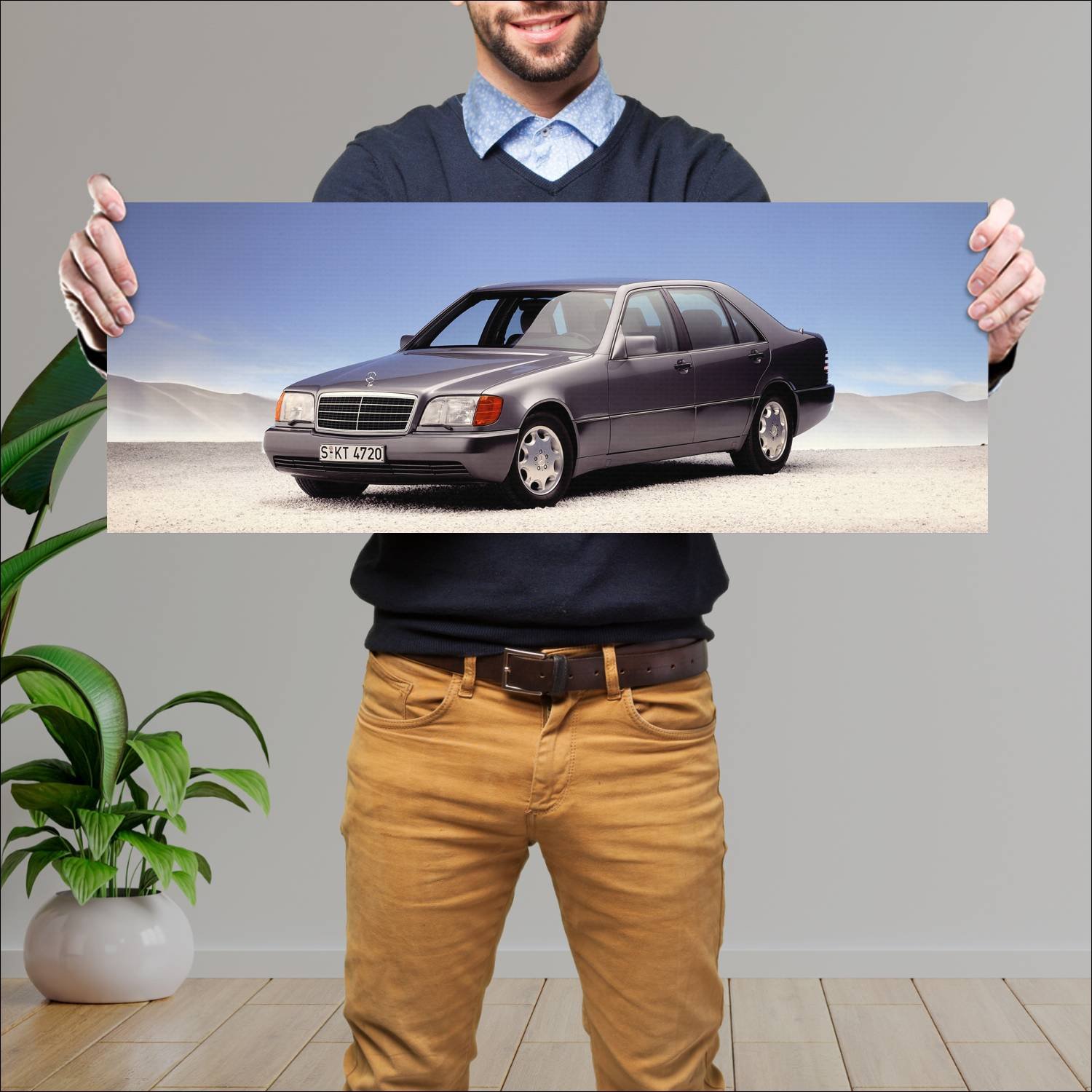 Cuadro grande 30x80cm 1991 mercedes benz 500 sel 7 135 Mercedes Benz