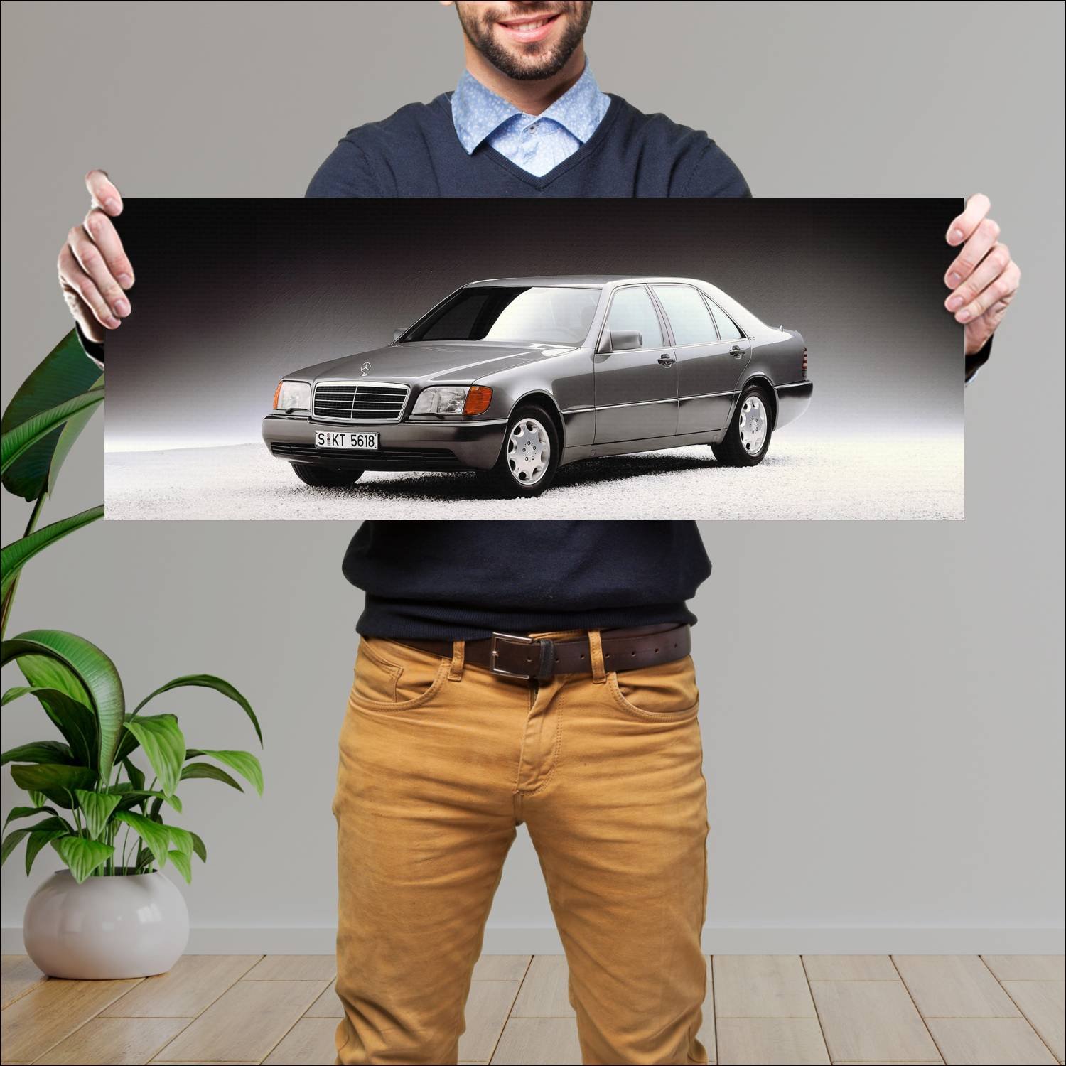 Cuadro grande 30x80cm 1991 mercedes benz 600 sel 7 136 Mercedes Benz