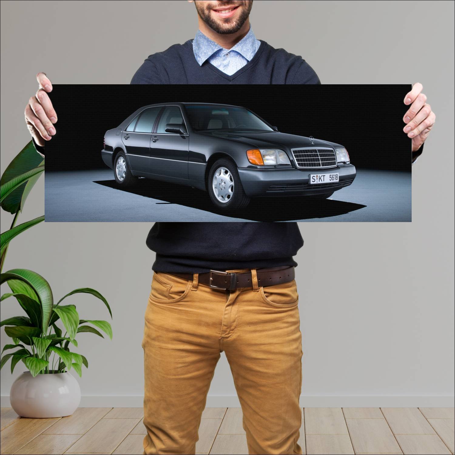 Cuadro grande 30x80cm 1991 mercedes benz 600 sel 7 137 Mercedes Benz
