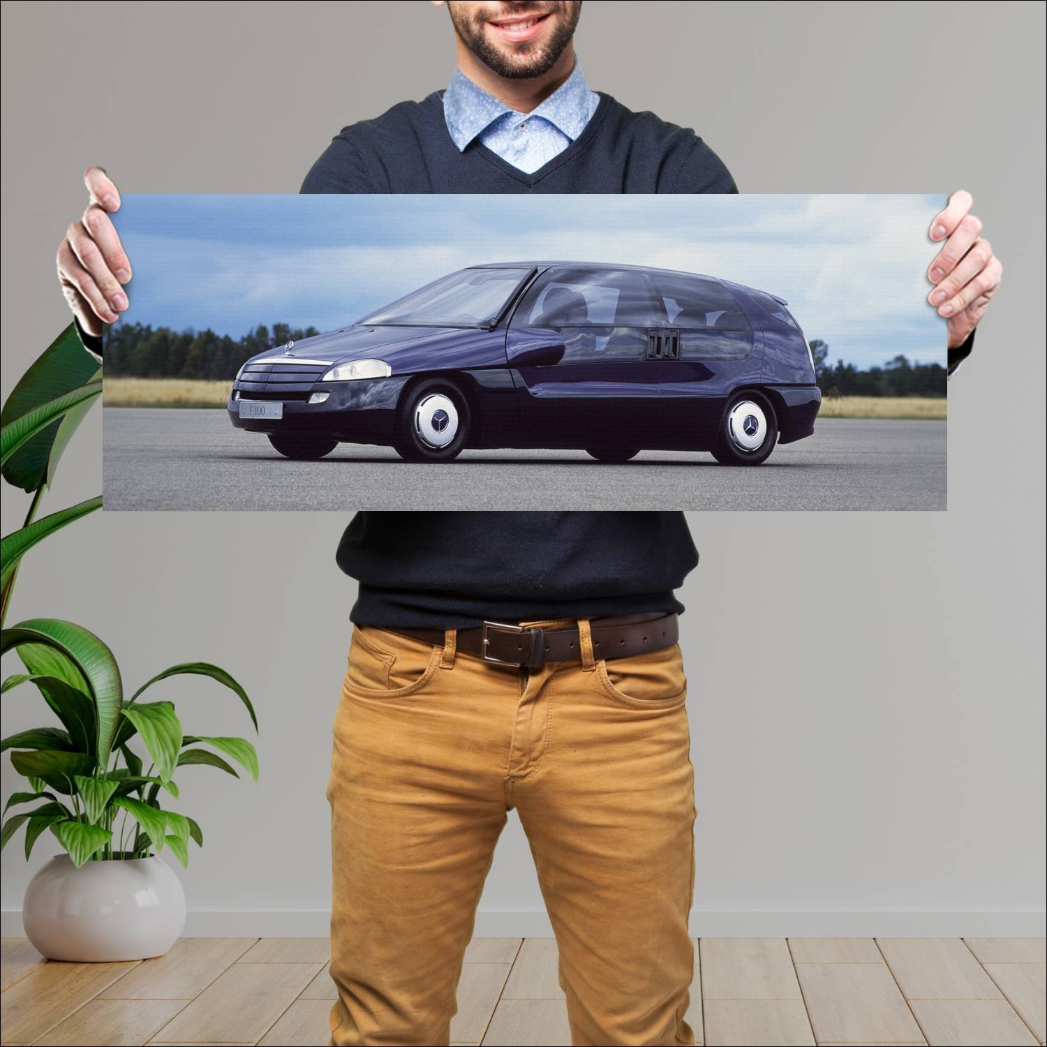 Cuadro grande 30x80cm 1991 mercedes benz f 100 741 139 Mercedes Benz