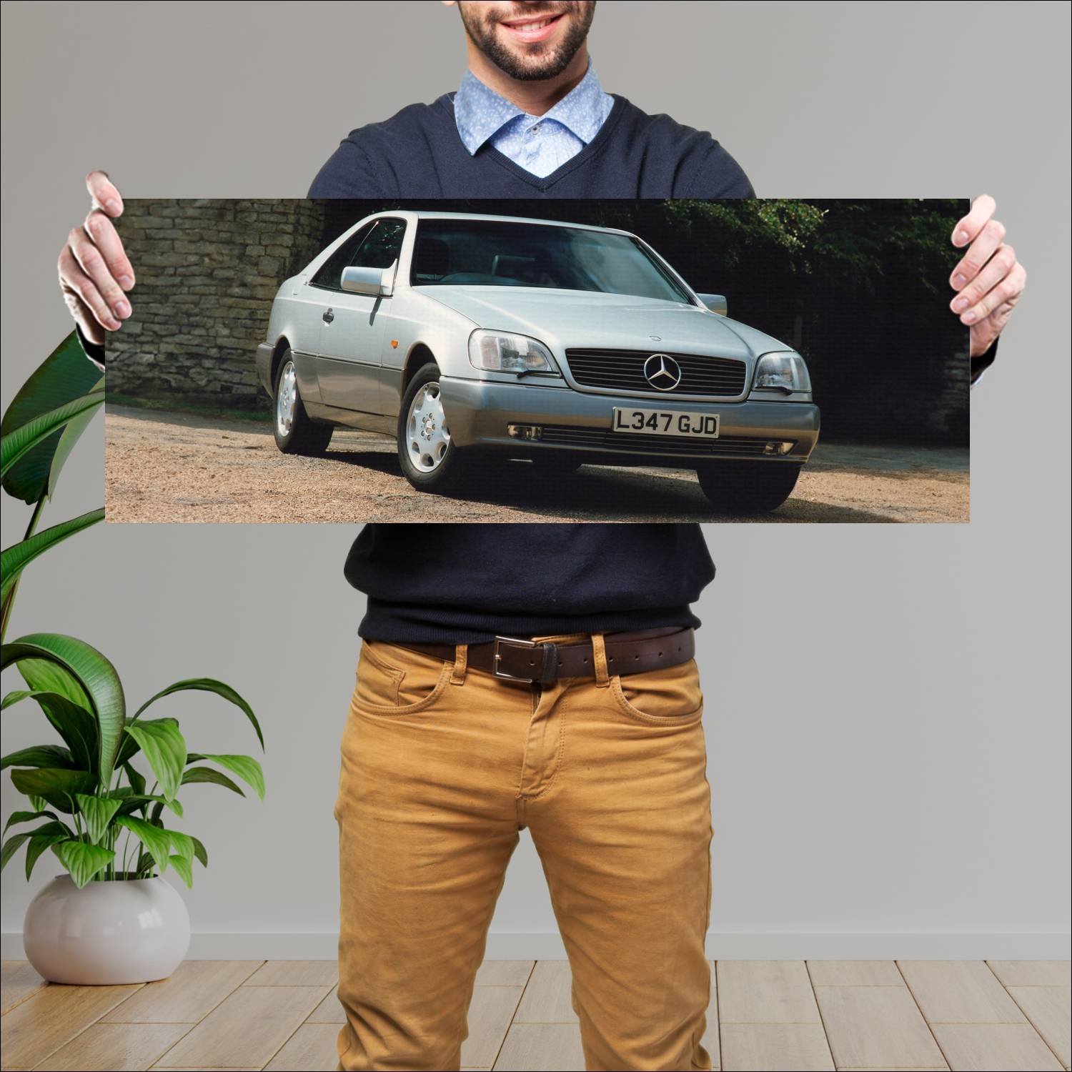 Cuadro grande 30x80cm 1992 mercedes benz 600 sec 7 144 Mercedes Benz