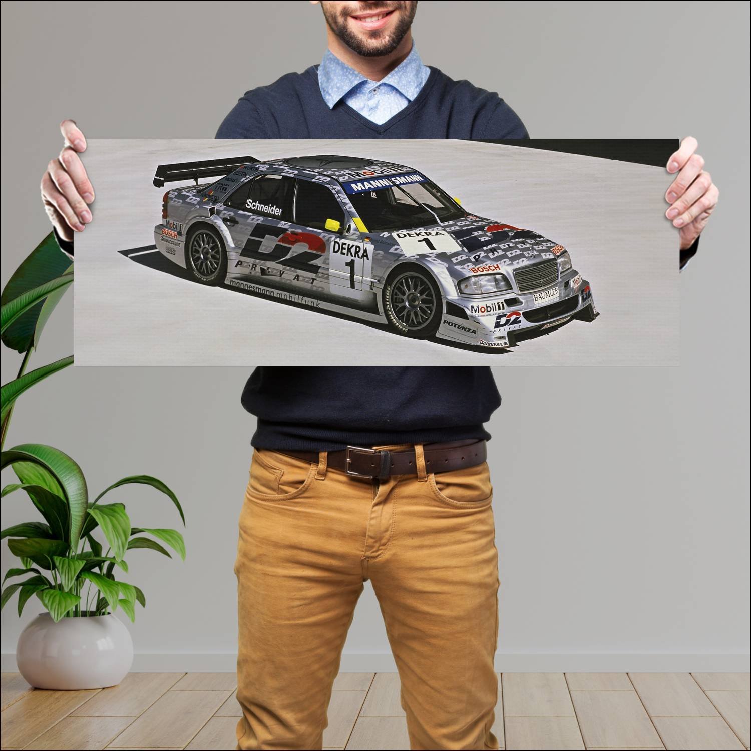 Cuadro grande 30x80cm 1994 mercedes benz c amg dtm 155 Mercedes Benz