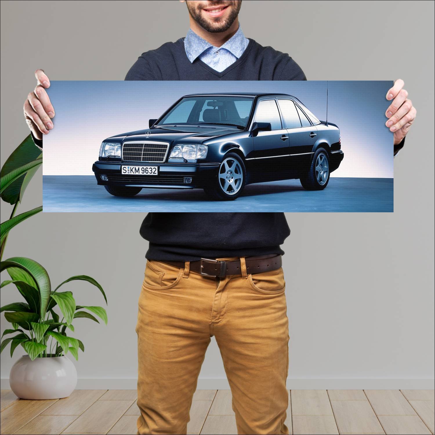 Cuadro grande 30x80cm 1994 mercedes benz e 500 lim 156 Mercedes Benz