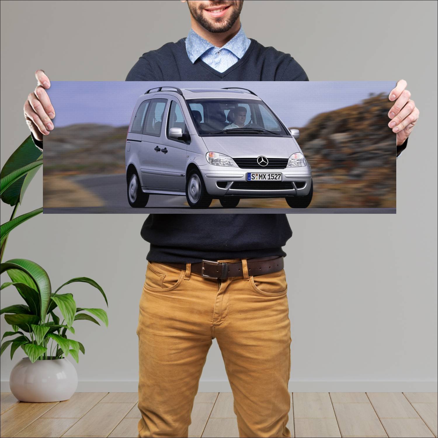 Cuadro grande 30x80cm 2002 mercedes benz vaneo 739 296 Mercedes Benz