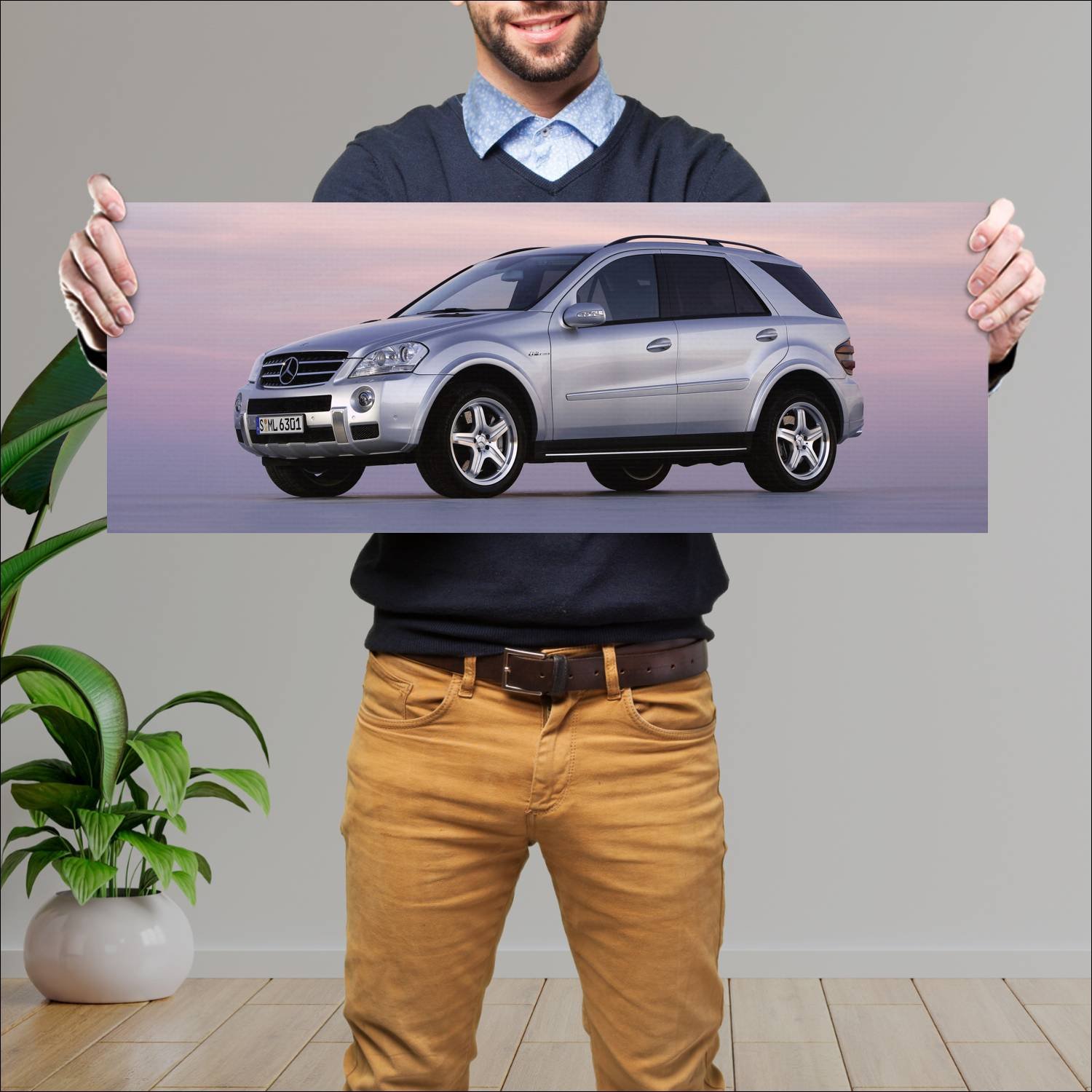 Cuadro grande 30x80cm 2006 mercedes benz ml 63 amg 465 Mercedes Benz