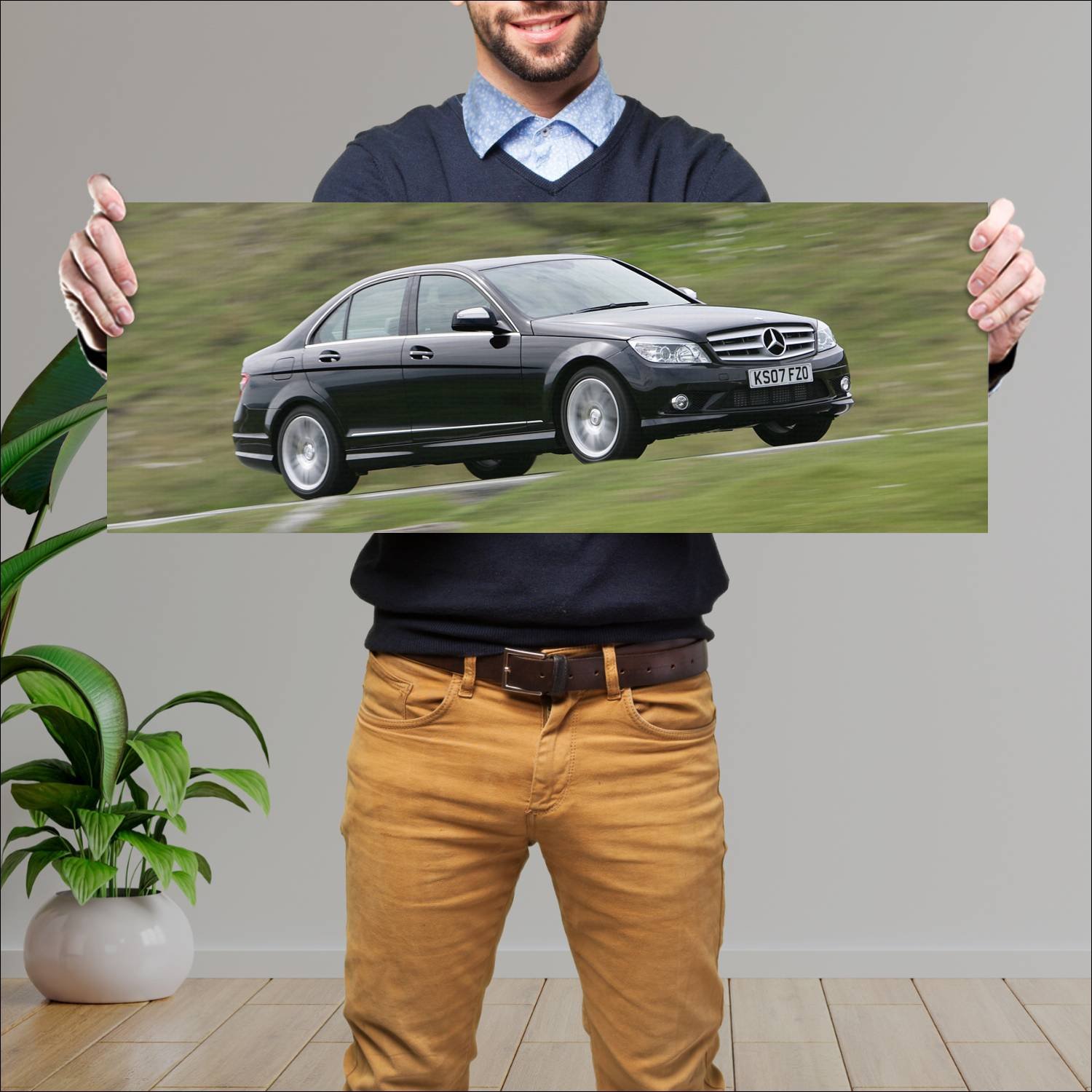 Cuadro grande 30x80cm 2007 mercedes benz c class a 524 Mercedes Benz
