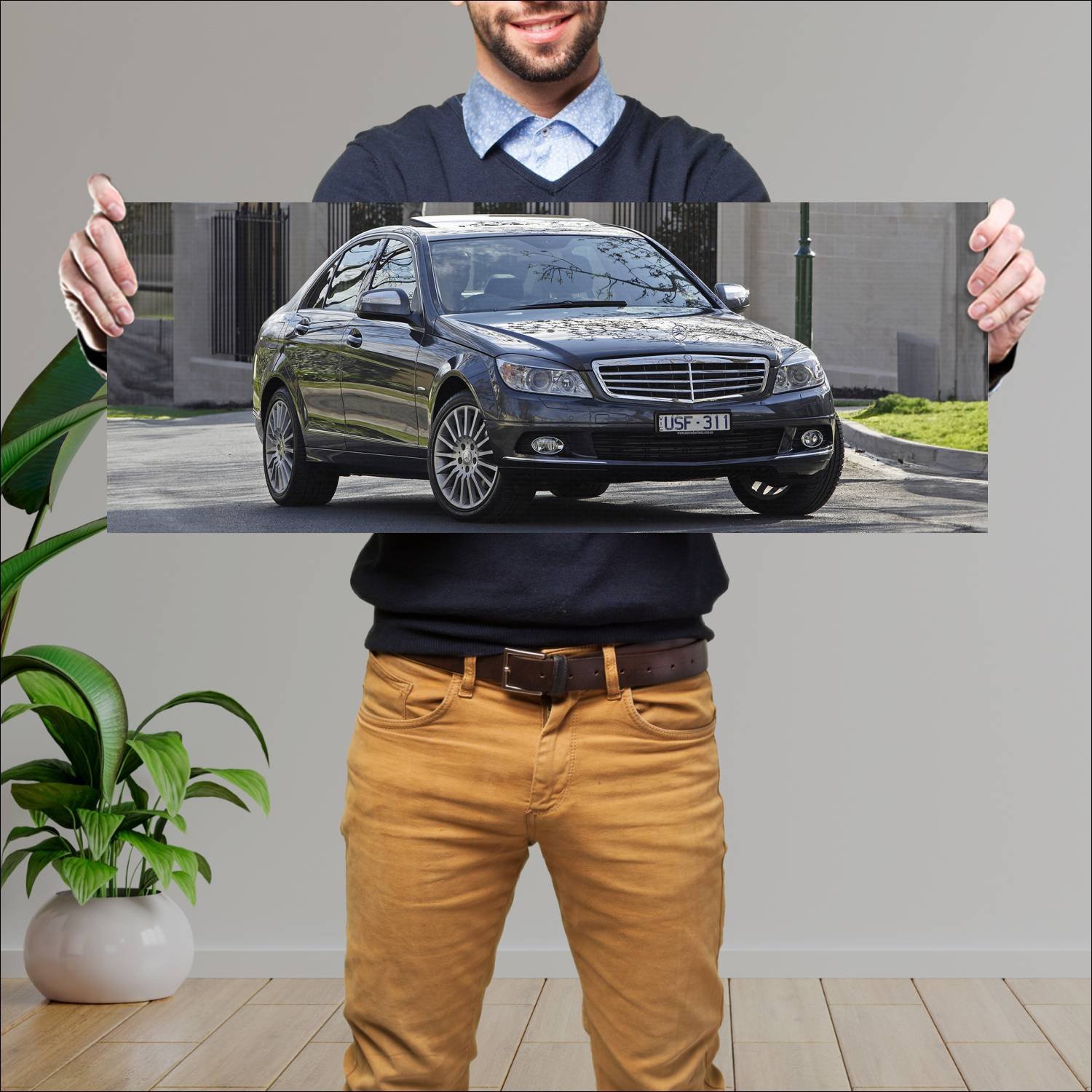 Cuadro grande 30x80cm 2007 mercedes benz c class a 526 Mercedes Benz