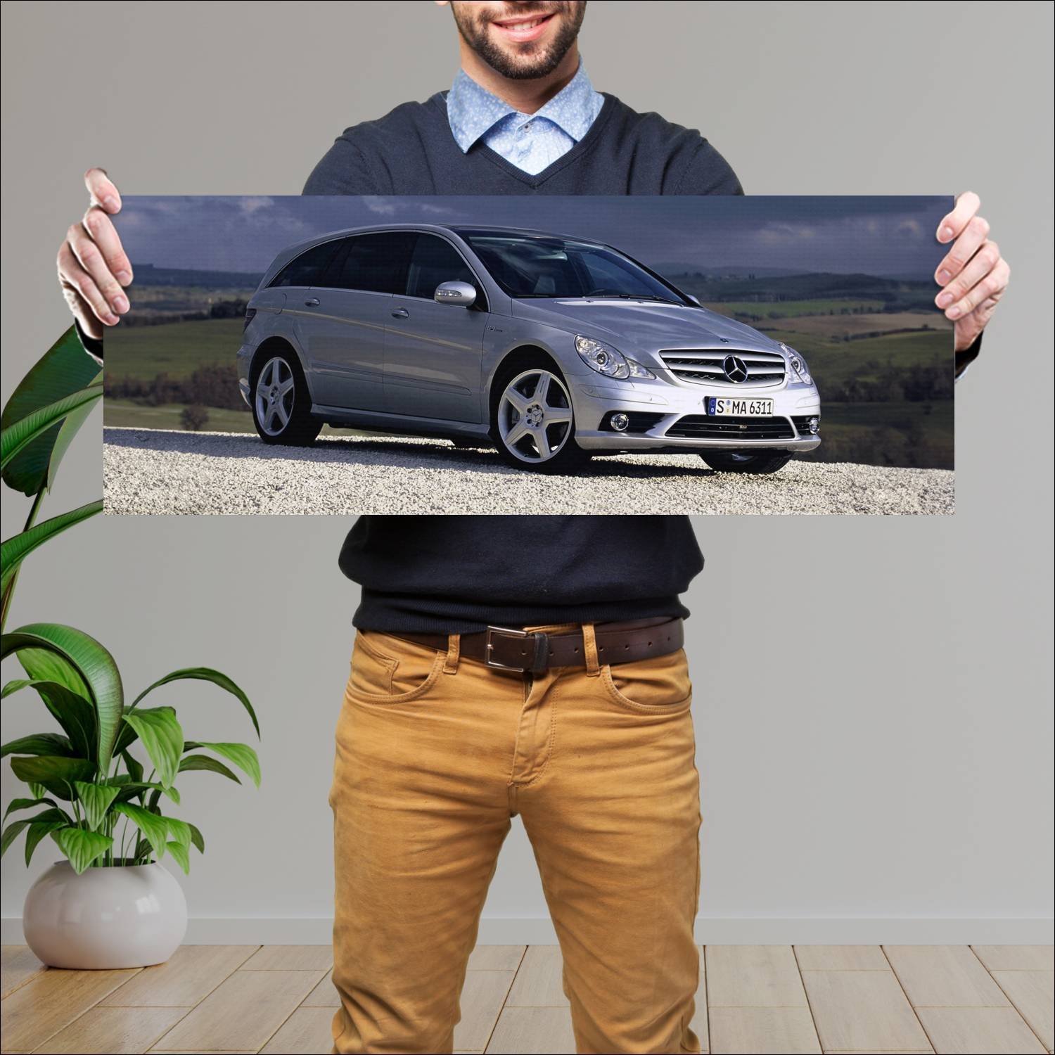 Cuadro grande 30x80cm 2007 mercedes benz r 63 amg 551 Mercedes Benz