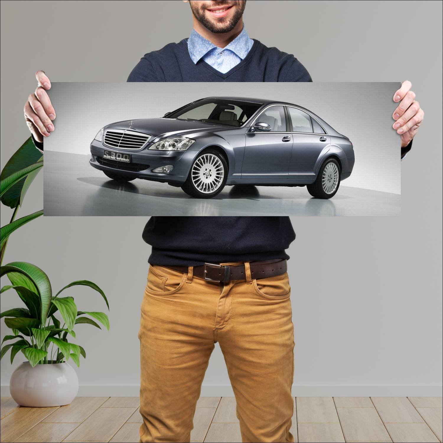 Cuadro grande 30x80cm 2007 mercedes benz s 300 blu 552 Mercedes Benz