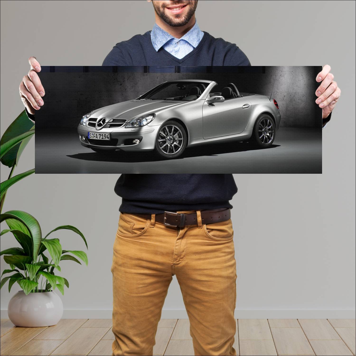 Cuadro grande 30x80cm 2007 mercedes benz slk class 555 Mercedes Benz