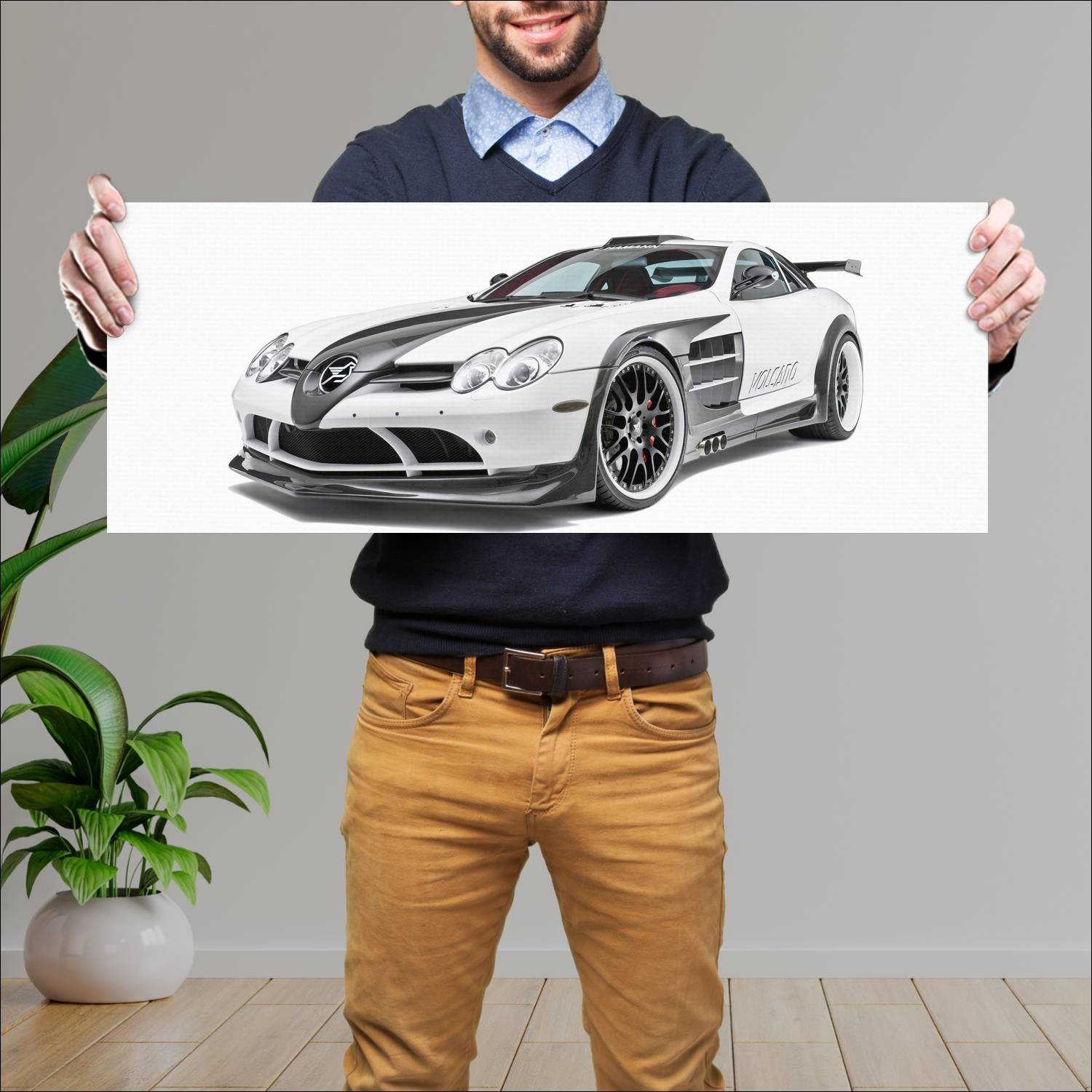 Cuadro grande 30x80cm 2008 hamann volcano auto 563 Mercedes Benz