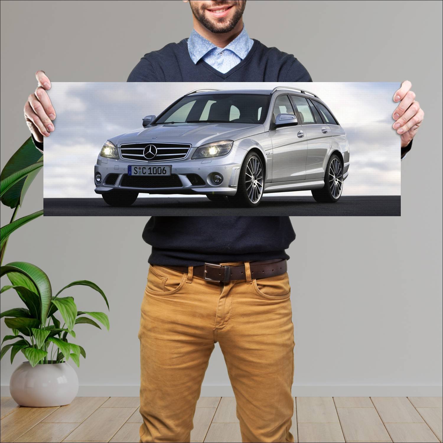 Cuadro grande 30x80cm 2008 mercedes benz c 63 amg 577 Mercedes Benz