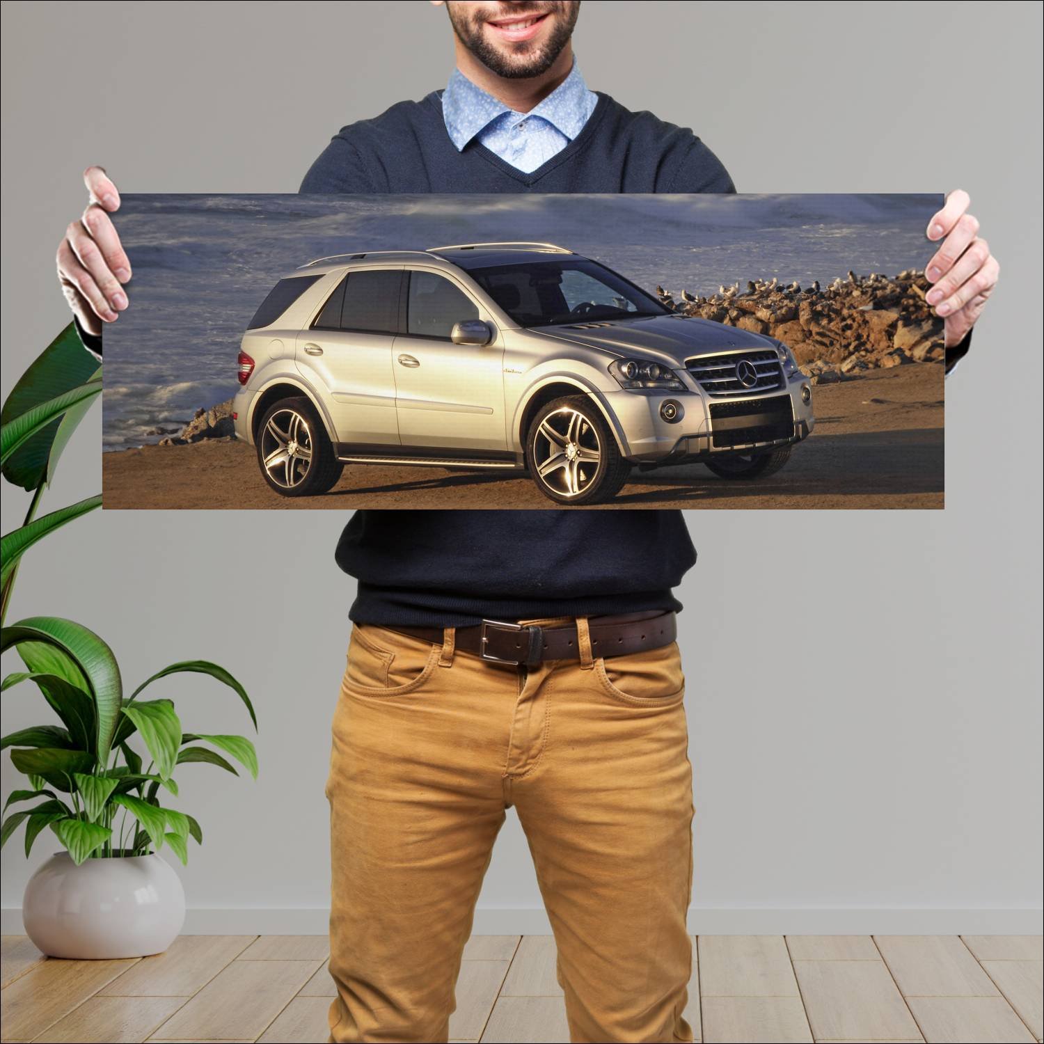 Cuadro grande 30x80cm 2009 mercedes benz ml 63 amg 712 Mercedes Benz