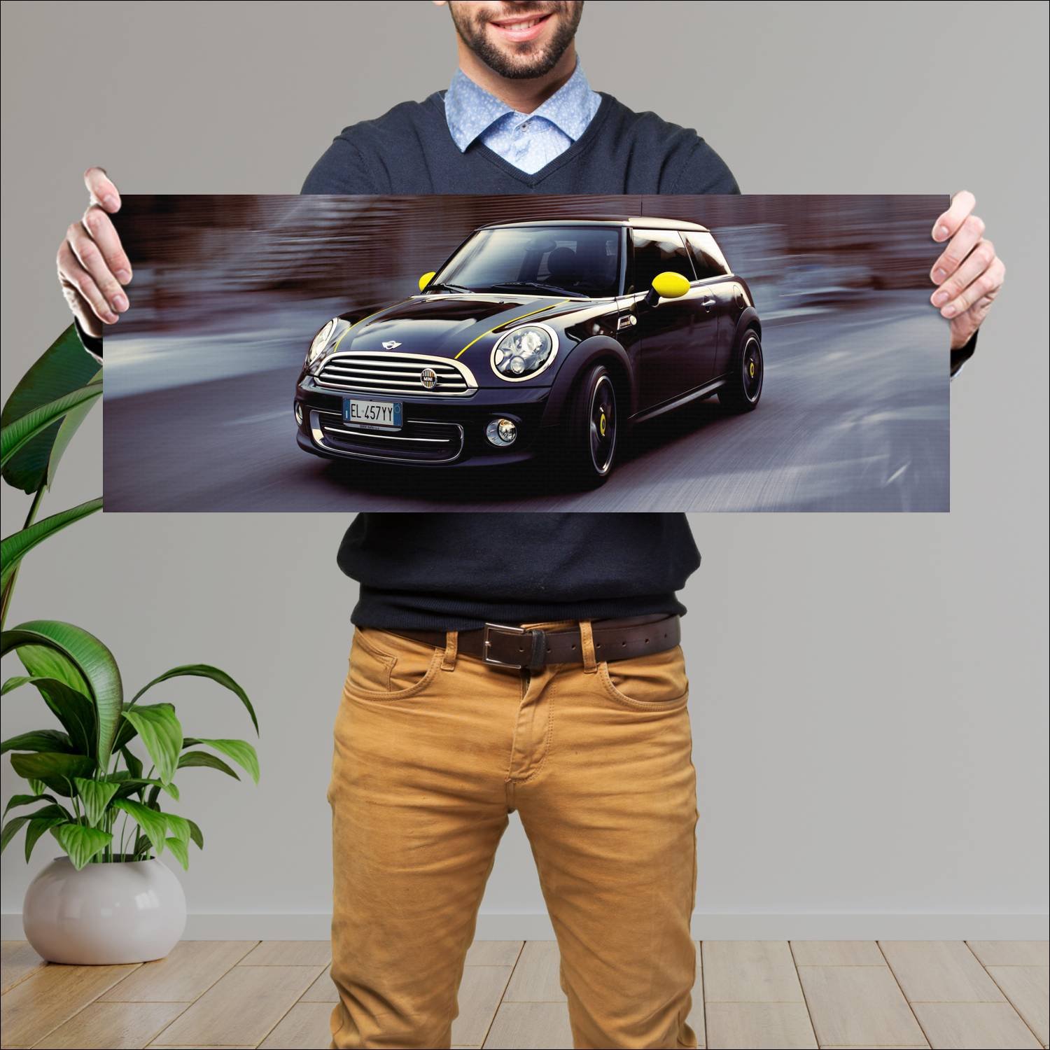 Cuadro grande 30x80cm 2012 mini cooper ray line 37 131 Mini