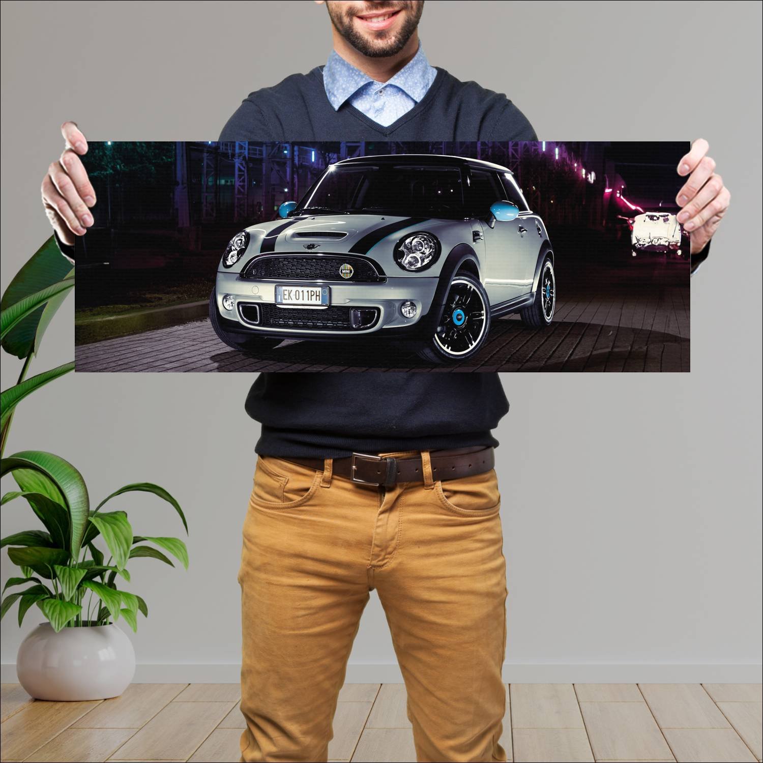 Cuadro grande 30x80cm 2012 mini cooper s ray line 141 Mini
