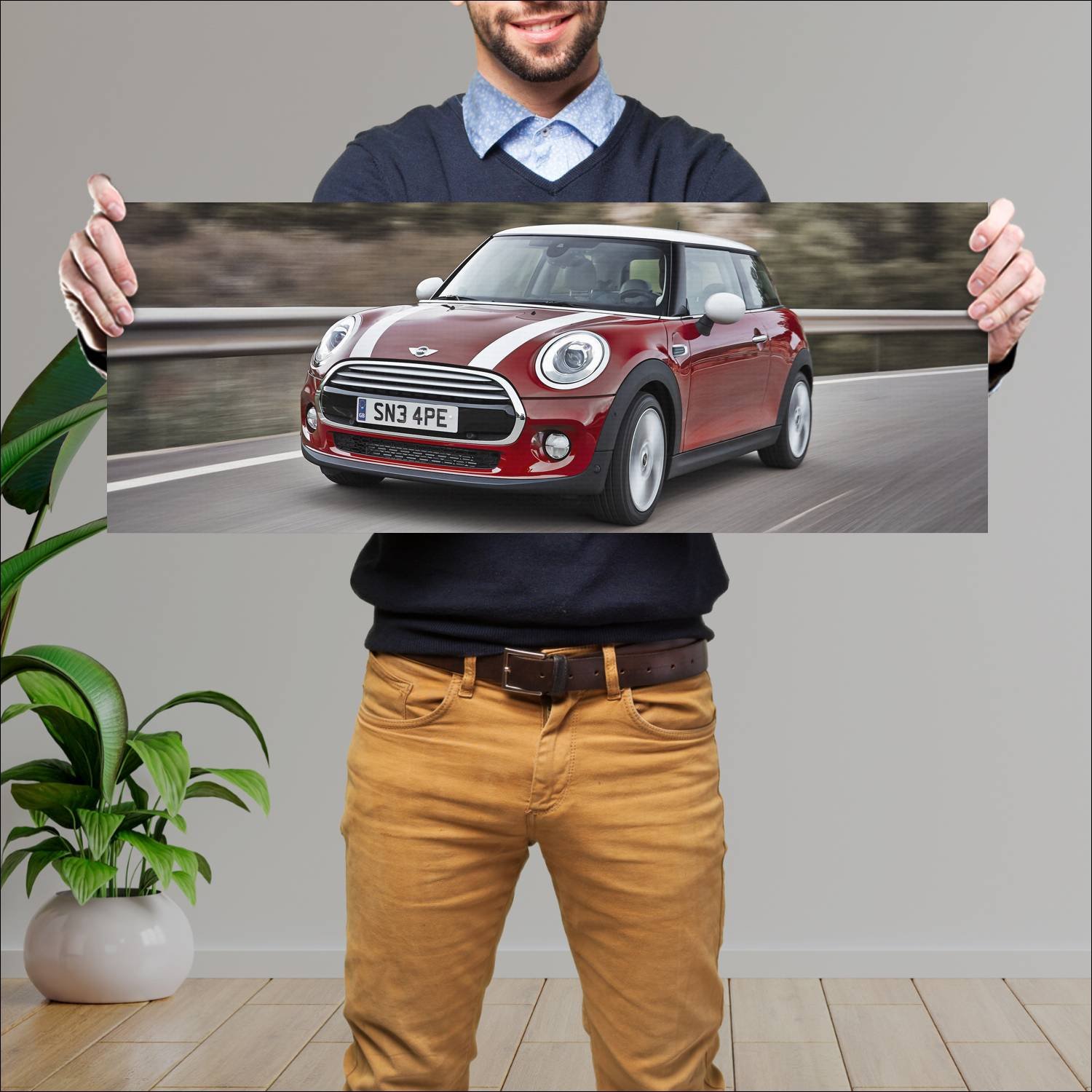 Cuadro grande 30x80cm 2014 mini cooper auto 184 Mini