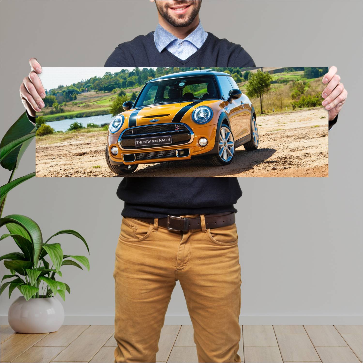 Cuadro grande 30x80cm 2014 mini cooper s 3 door za 197 Mini