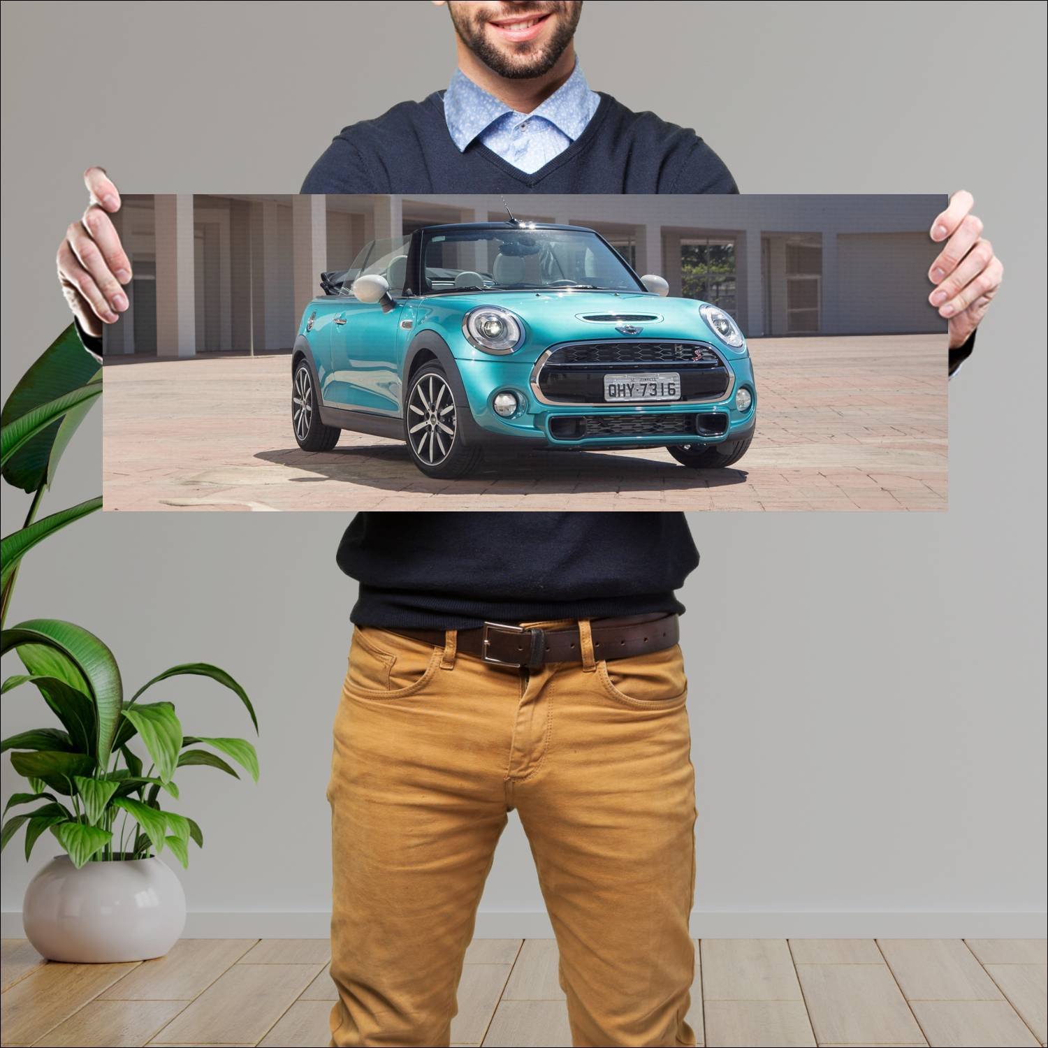 Cuadro grande 30x80cm 2015 mini cooper s cabrio 56 225 Mini