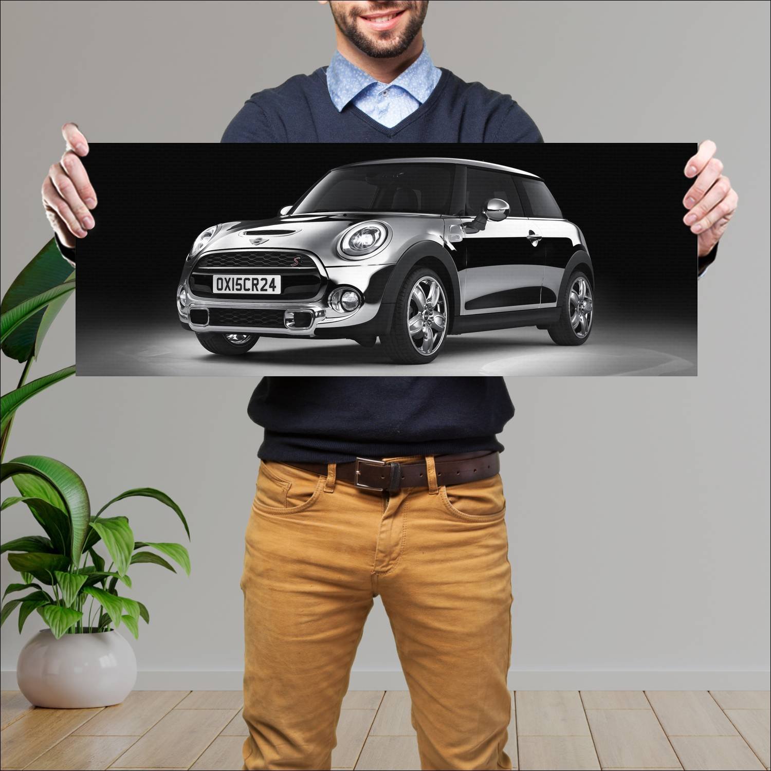Cuadro grande 30x80cm 2015 mini cooper s chrome li 227 Mini