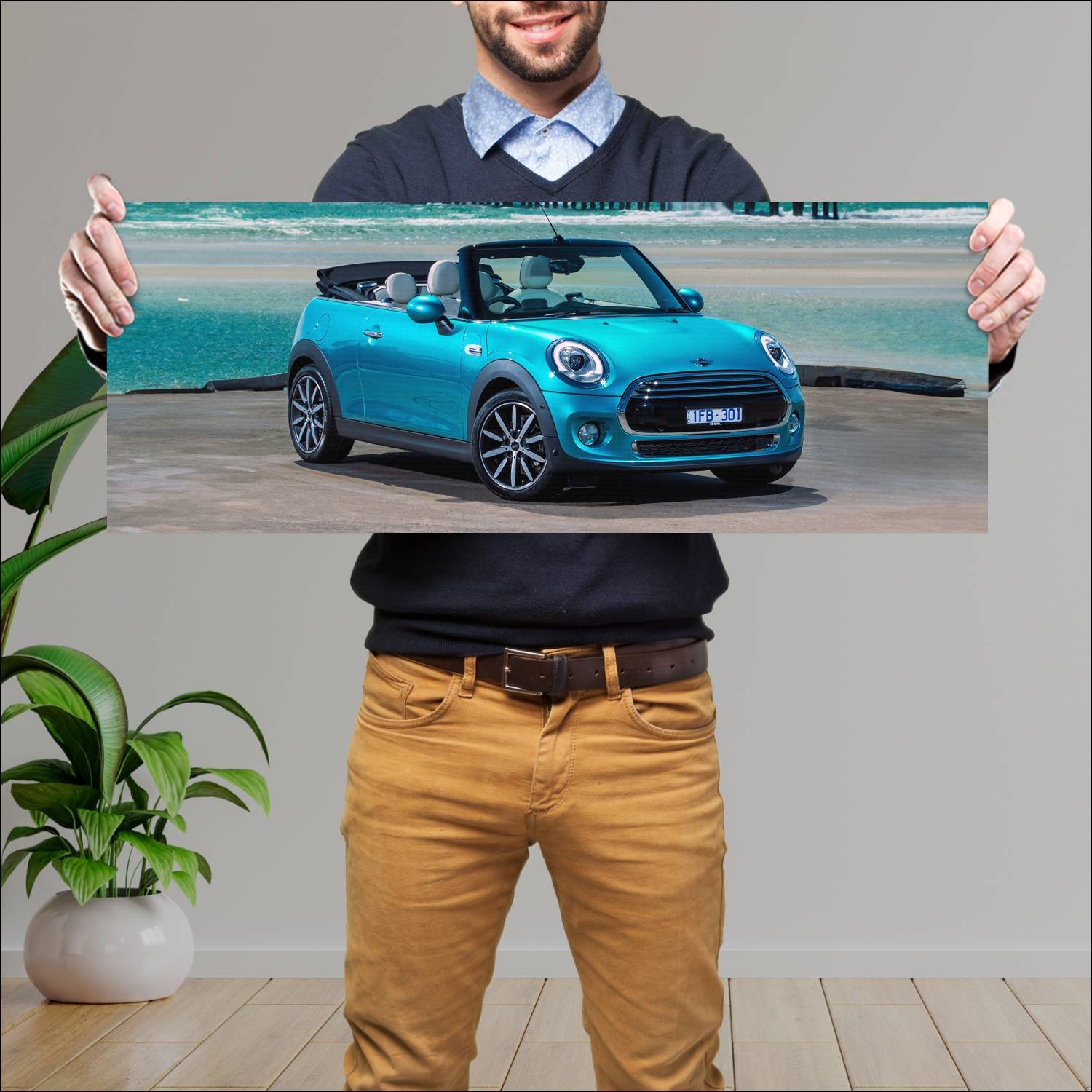 Cuadro grande 30x80cm 2016 mini cooper convertible 251 Mini