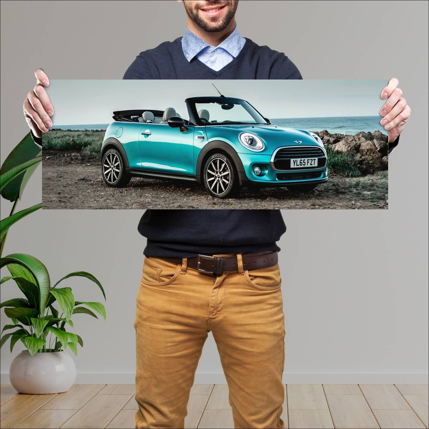 Cuadro grande 30x80cm 2016 mini cooper convertible 252 Mini