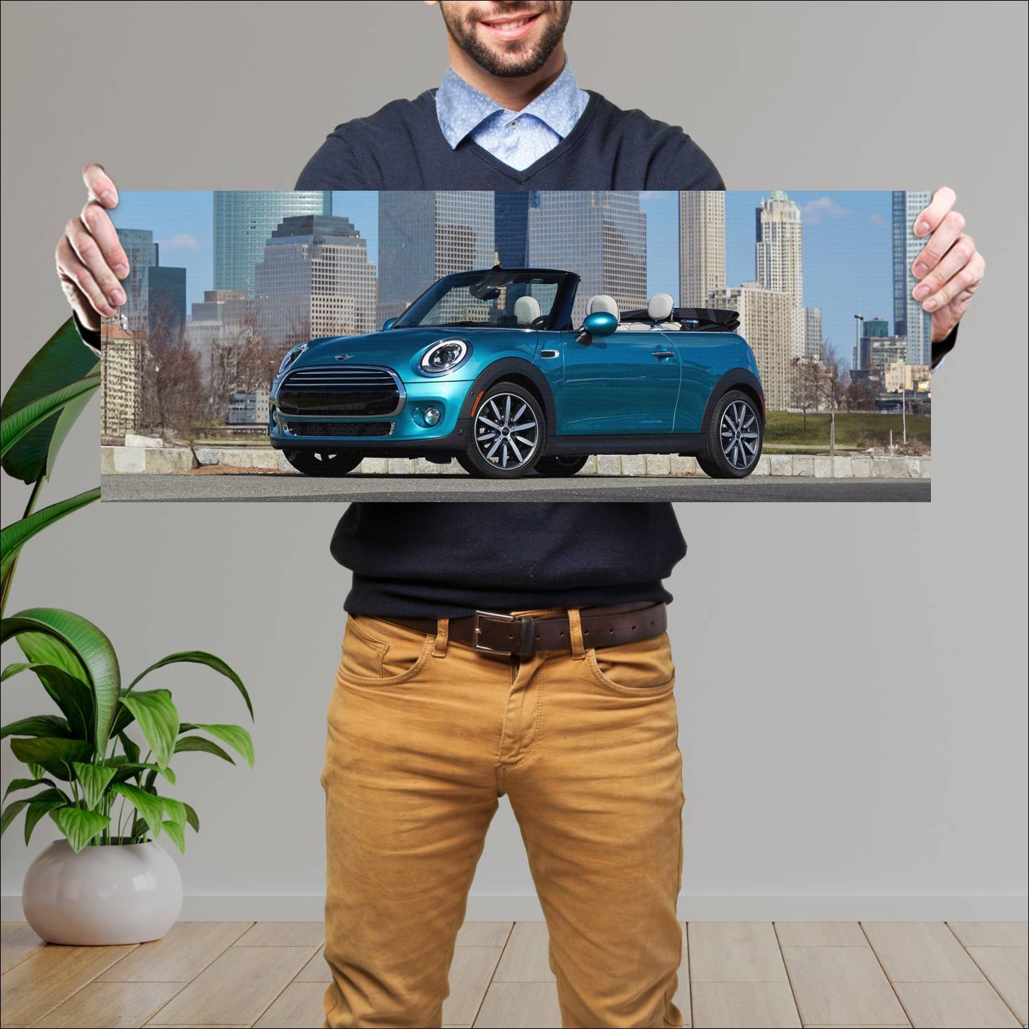 Cuadro grande 30x80cm 2016 mini cooper convertible 253 Mini