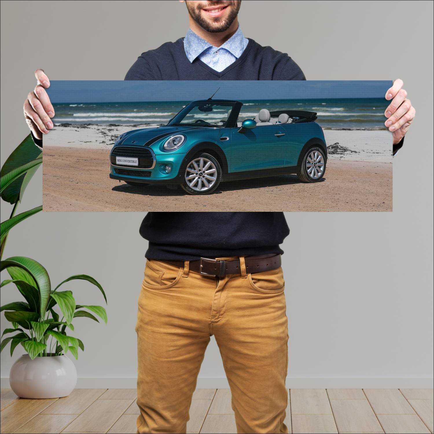 Cuadro grande 30x80cm 2016 mini cooper convertible 255 Mini