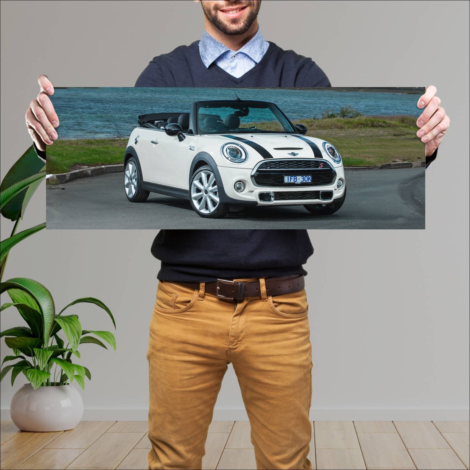 Cuadro grande 30x80cm 2016 mini cooper s convertib 259 Mini